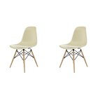 Kit 2 Cadeiras Eames Pp Dsw-m Empório  Bege