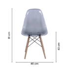 Kit 2 Cadeiras Eames Wood Design Eiffel Jantar Fume