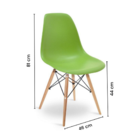 Kit 2 Cadeiras Eames Wood Design Eiffel Jantar Verde Musgo