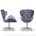 Kit 2 Cadeiras Egg Floral Lilás E Rosa Poltrona Decorativa Co