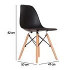 Kit 2 Cadeiras Eiffel Amarela Base Madeira Para Sala