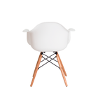 Kit 2 Cadeiras Eiffel Eames DAW c/Braço Branca Base Madeira
