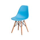 Kit 2 Cadeiras Eiffel Eames DSW Azul Claro Base Madeira
