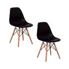 Kit 2 Cadeiras Eiffel Saarinen Wood Pés De Madeira - Preto