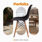 Kit 2 Cadeiras Eiffel Saarinen Wood Pés De Madeira - Preto