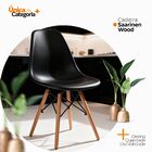 Kit 2 Cadeiras Eiffel Saarinen Wood Pés De Madeira - Preto