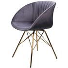 Kit 2 Cadeiras Eleonora Rivatti Em Veludo Chumbo Base Aço Cro