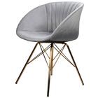 Kit 2 Cadeiras Eleonora Rivatti Em Veludo Cinza Base Aço Crom