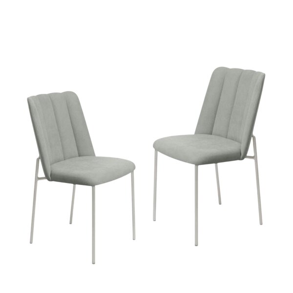 Kit 2 Cadeiras Elis Com Pés Em Aço Carbono Off-white Fosco/so