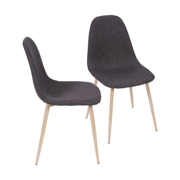 Kit 2 Cadeiras Em Linho Base Madeira Charla  Grafite