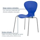 Kit 2 Cadeiras Empilháveis Base Aço Tubular Flash Azul