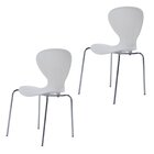 Kit 2 Cadeiras Empilháveis Base Aço Tubular Flash Cromado/bra