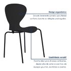 Kit 2 Cadeiras Empilháveis Base Aço Tubular Flash Preto