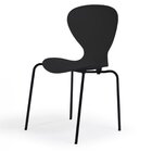 Kit 2 Cadeiras Empilháveis Base Aço Tubular Flash Preto