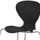 Kit 2 Cadeiras Empilháveis Base Aço Tubular Flash Preto/prata