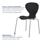 Kit 2 Cadeiras Empilháveis Base Aço Tubular Flash Preto/prata