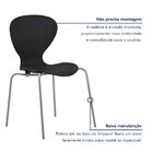 Kit 2 Cadeiras Empilháveis Base Aço Tubular Flash Preto/prata