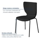 Kit 2 Cadeiras Empilháveis Base Aço Tubular Mono Preto