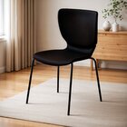 Kit 2 Cadeiras Empilháveis Base Aço Tubular Mono Preto