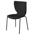 Kit 2 Cadeiras Empilháveis Base Aço Tubular Mono Preto