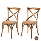 Kit 2 Cadeiras Empilhavel Paris Katrina Cross Fratini Madeira