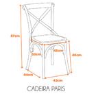 Kit 2 Cadeiras Empilhavel Paris Katrina Cross Fratini Madeira