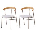 Kit 2 Cadeiras Escandinávia Fratini Encosto Madeira Assento T