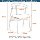 Kit 2 Cadeiras Escandinávia Fratini Encosto Madeira Assento T