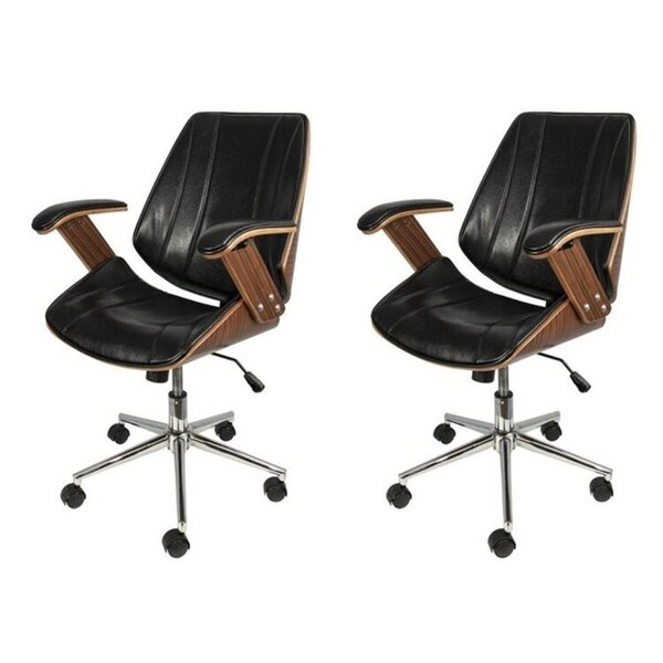 Kit 2 Cadeiras Escritório Diretor Corino E Madeira Bergen 333