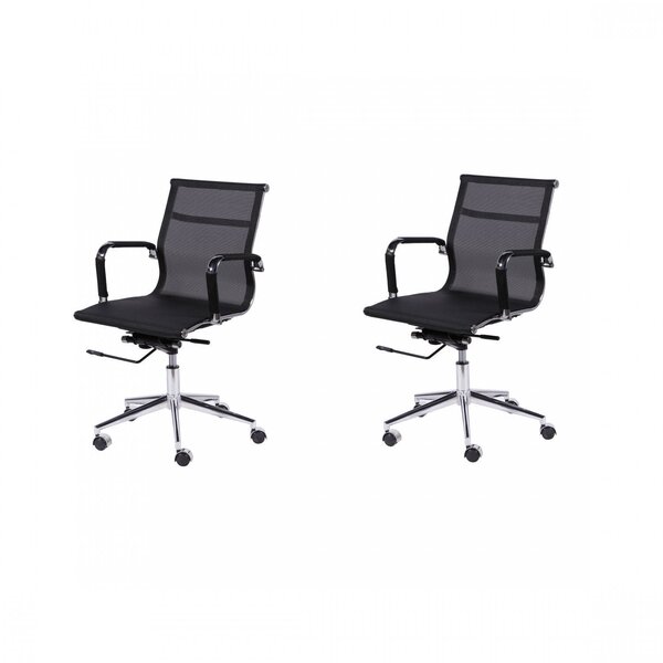 Kit 2 Cadeiras Escritorio Diretor Esteirinha Tela Mesh 3303 P