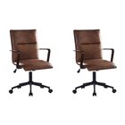 Kit 2 Cadeiras Escritório Diretor Giratória Em Couro Com Rela