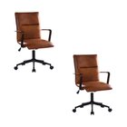 Kit 2 Cadeiras Escritório Diretor Giratória Em Couro Com Rela