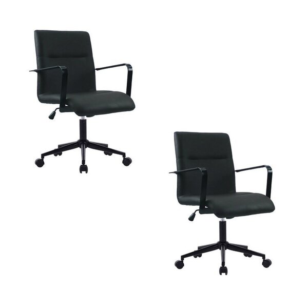 Kit 2 Cadeiras Escritório Diretor Giratória Em Couro Com Rela