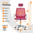Kit 2 Cadeiras Escritório Diretor Tela Mesh Com Encosto Rosa
