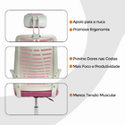 Kit 2 Cadeiras Escritório Diretor Tela Mesh Com Encosto Rosa