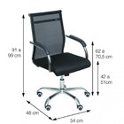 Kit 2 Cadeiras Escritorio Diretor Tela Mesh Roma 3312 Preto