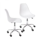 Kit 2 Cadeiras Escritório Eames Giratória Com Rodízio Dkr Bra