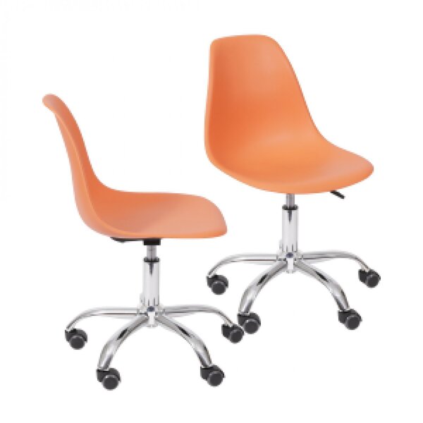 Kit 2 Cadeiras Escritório Eames Giratória Com Rodízio Dkr Lar