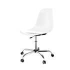 Kit 2 Cadeiras Escritório Eames Pp Base Aço Cromado Branco