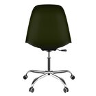 Kit 2 Cadeiras Escritório Eames Pp Base Aço Cromado Verde Mil