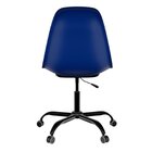 Kit 2 Cadeiras Escritório Eames Pp Base Aço Preta Azul Bic