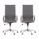 Kit 2 Cadeiras Escritório Eames Presidente Esteirinha Cinza