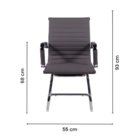 Kit 2 Cadeiras Escritório Esteirinha Eames Cinza Fixa