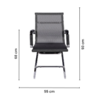 Kit 2 Cadeiras Escritório Esteirinha Fixa Eames Tela Cinza