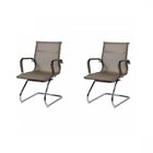 Kit 2 Cadeiras Escritorio Interlocutor Esteirinha Tela Mesh 3