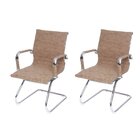 Kit 2 Cadeiras Escritório Interlocutor Fixa Esteirinha Corino