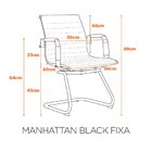 Kit 2 Cadeiras Escritório Interlocutor Fixa Esteirinha Corino