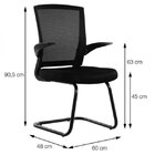 Kit 2 Cadeiras Escritorio Interlocutor Fixa Tela Mesh Milão 3