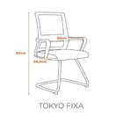 Kit 2 Cadeiras Escritorio Interlocutor Fixa Tela Mesh Tokyo P
