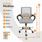 Kit 2 Cadeiras Escritório Oficial Begônia Ergonômico Cinza